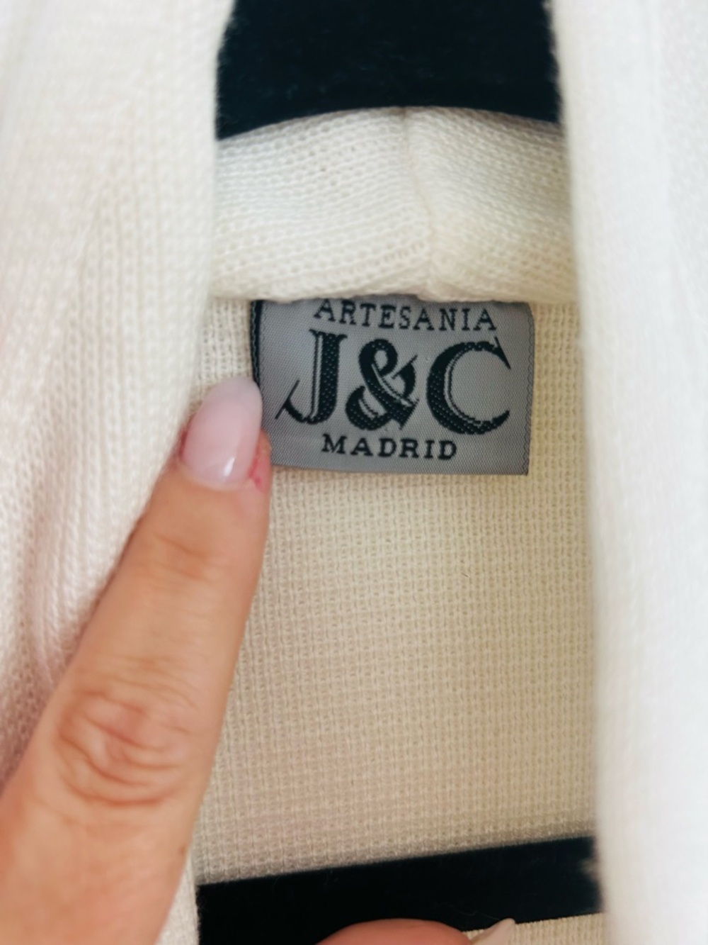 Artesania J&C Madrid Cream Long Cardigan Coatigan Shawl Collar Minimalist Chic - Picture 5 of 6